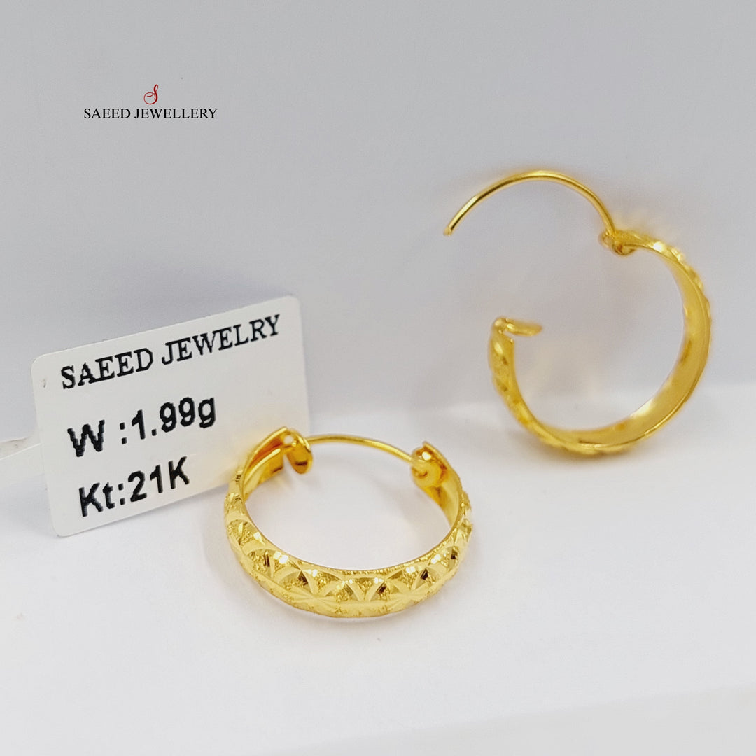 21K حلق ذبلة-مجوهرات الشيخ سعيد-Saeed Jewelry 