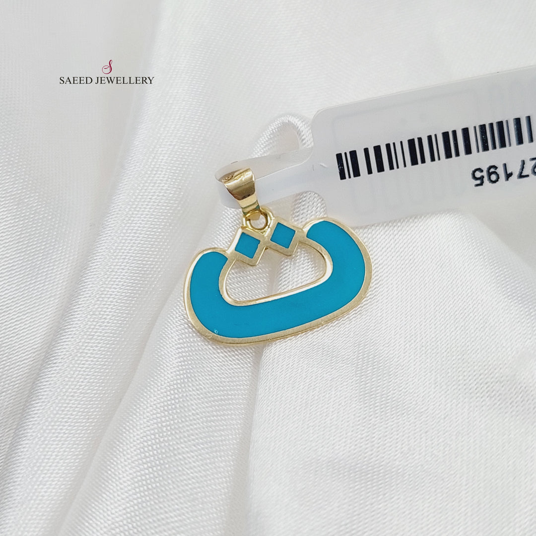 18K Arabic Letter Pendant Made of 18K Yellow Gold by Saeed Jewelry-27195