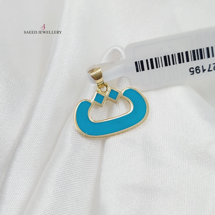 18K Arabic Letter Pendant Made of 18K Yellow Gold by Saeed Jewelry-27195