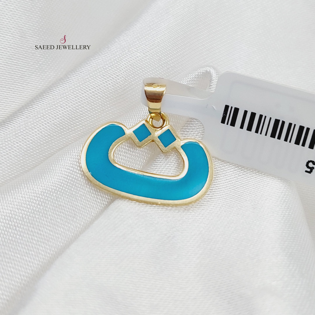 18K Arabic Letter Pendant Made of 18K Yellow Gold by Saeed Jewelry-27195