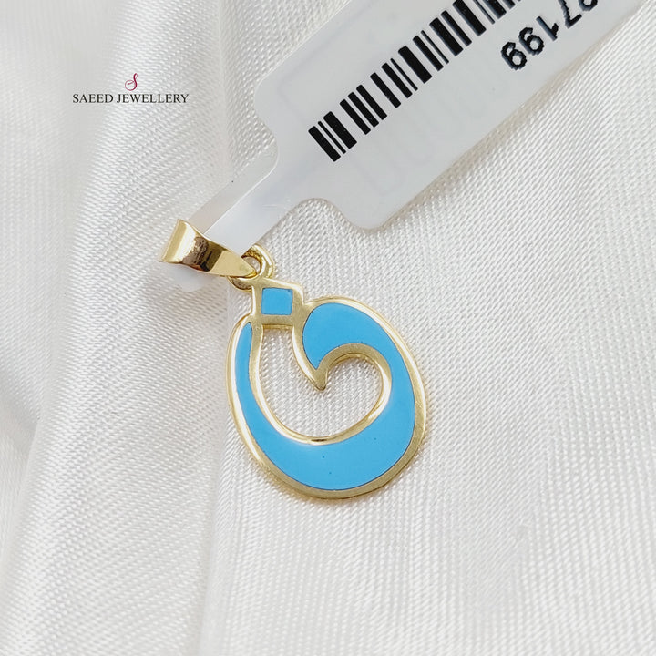 18K Arabic Letter Pendant Made of 18K Yellow Gold by Saeed Jewelry-27199