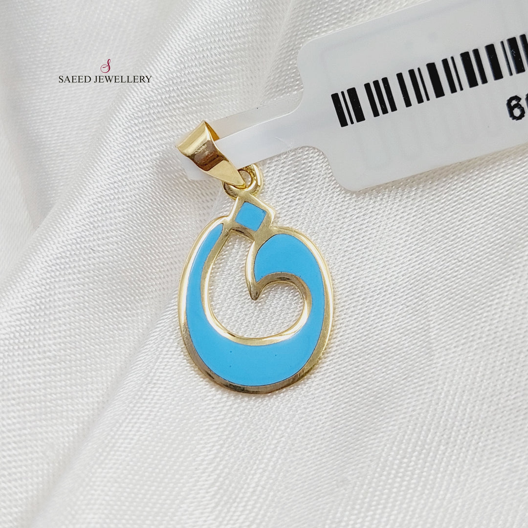 18K Arabic Letter Pendant Made of 18K Yellow Gold by Saeed Jewelry-27199