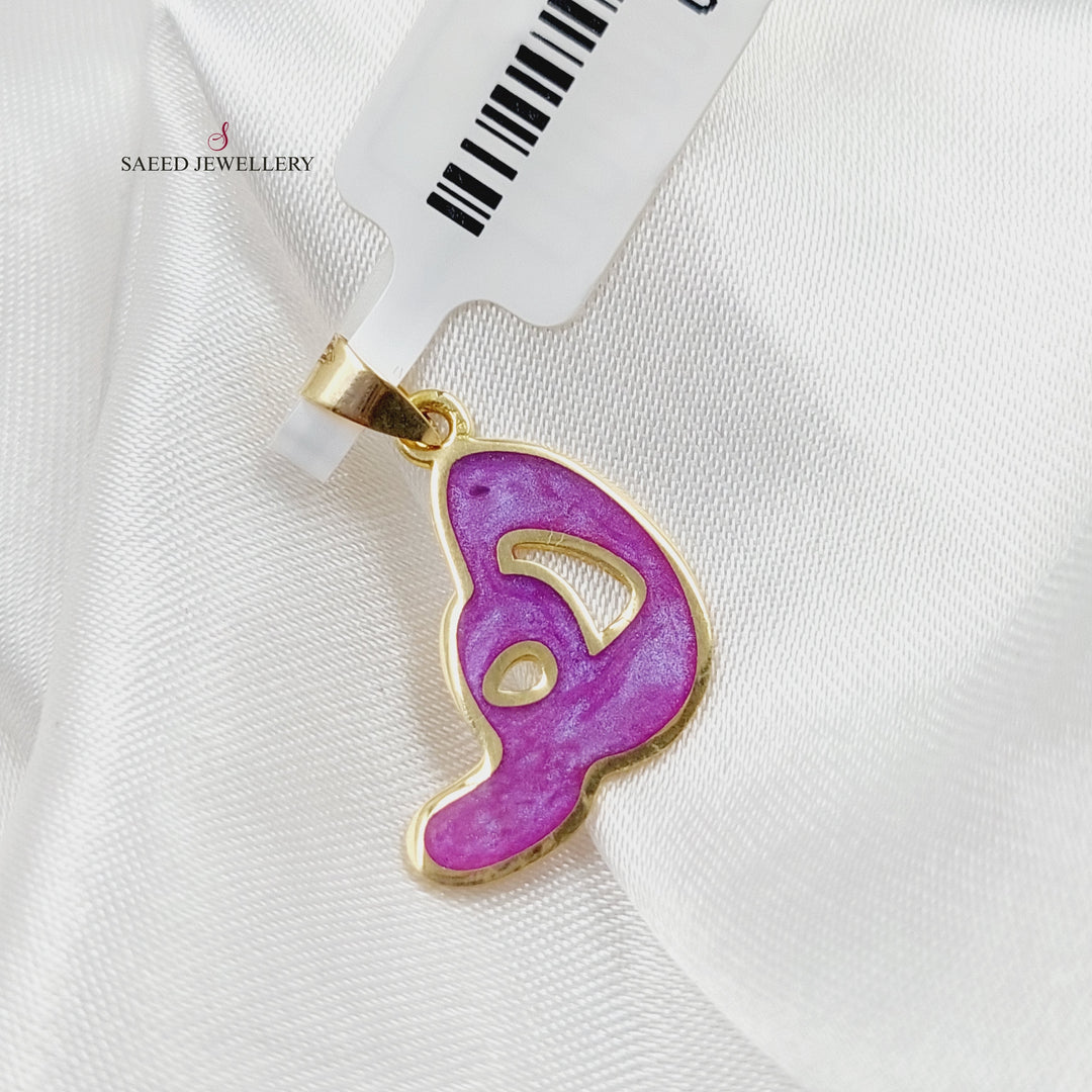 18K Arabic Letter Pendant Made of 18K Yellow Gold by Saeed Jewelry-27200