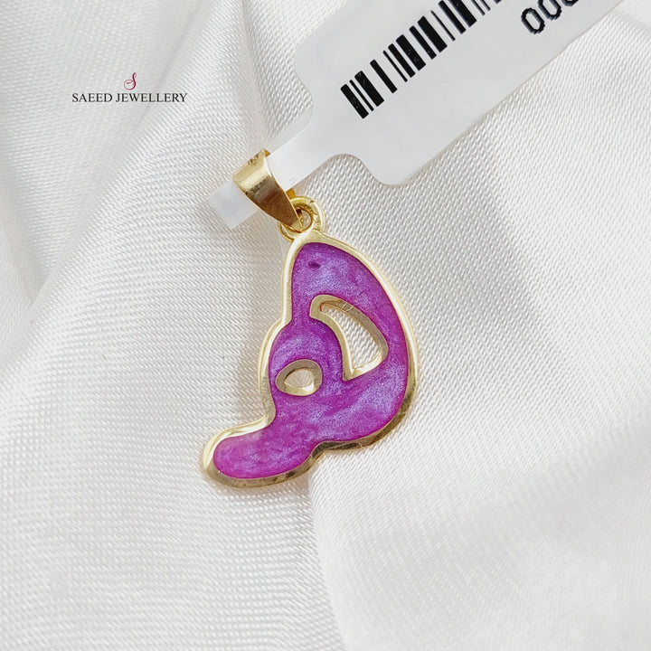 18K Arabic Letter Pendant Made of 18K Yellow Gold by Saeed Jewelry-27200