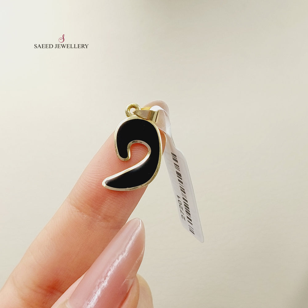 18K Arabic Letter Pendant Made of 18K Yellow Gold by Saeed Jewelry-27201