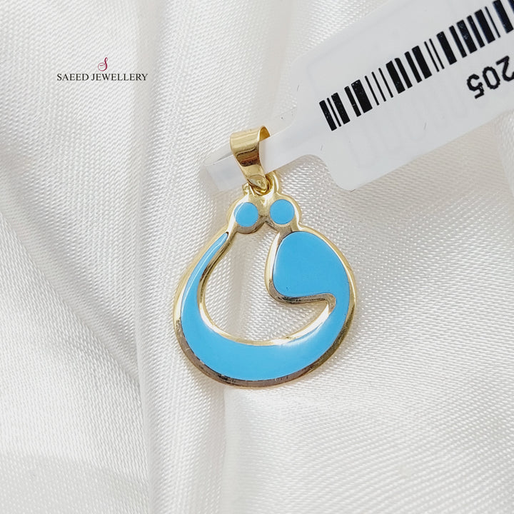 18K Arabic Letter Pendant Made of 18K Yellow Gold by Saeed Jewelry-27205