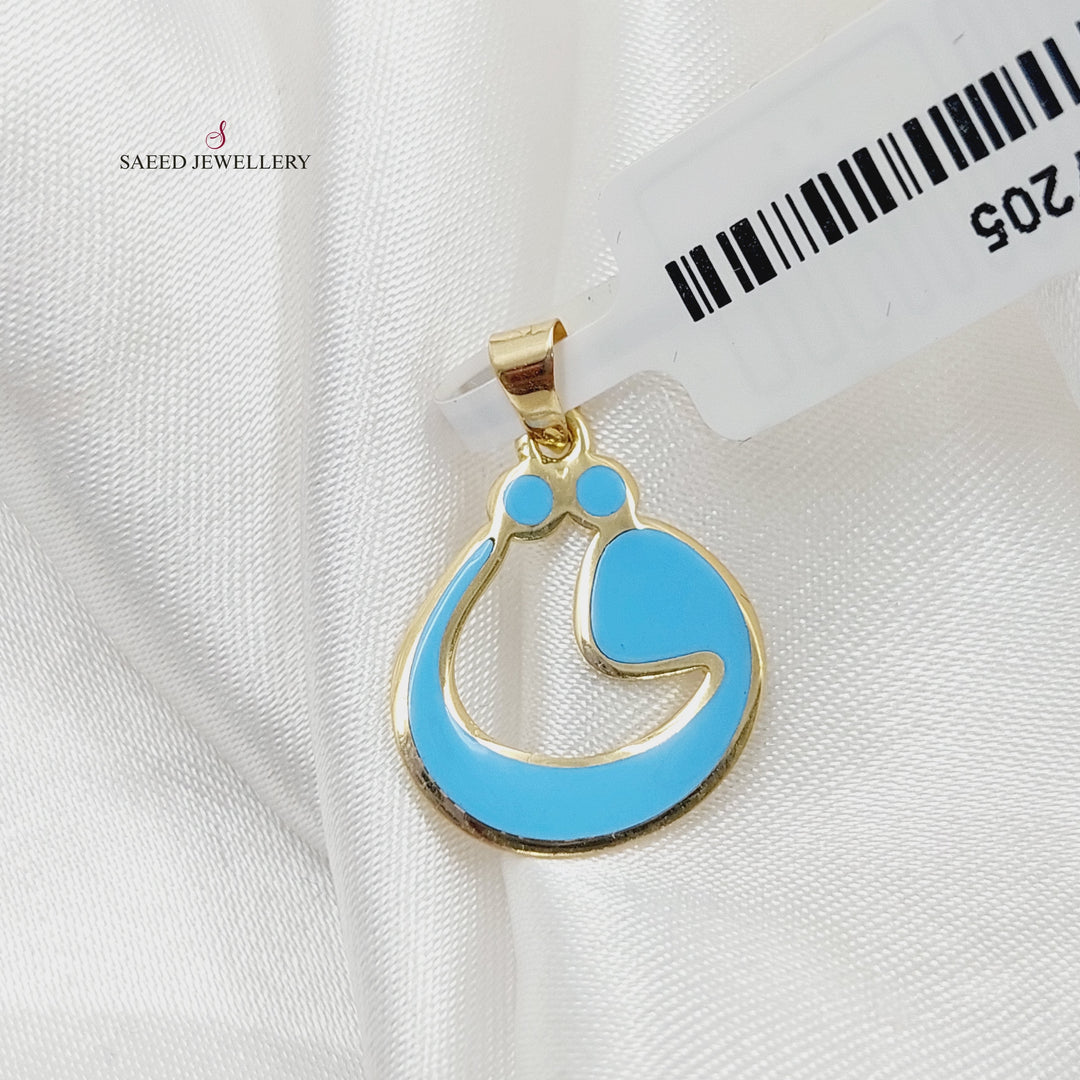 18K Arabic Letter Pendant Made of 18K Yellow Gold by Saeed Jewelry-27205