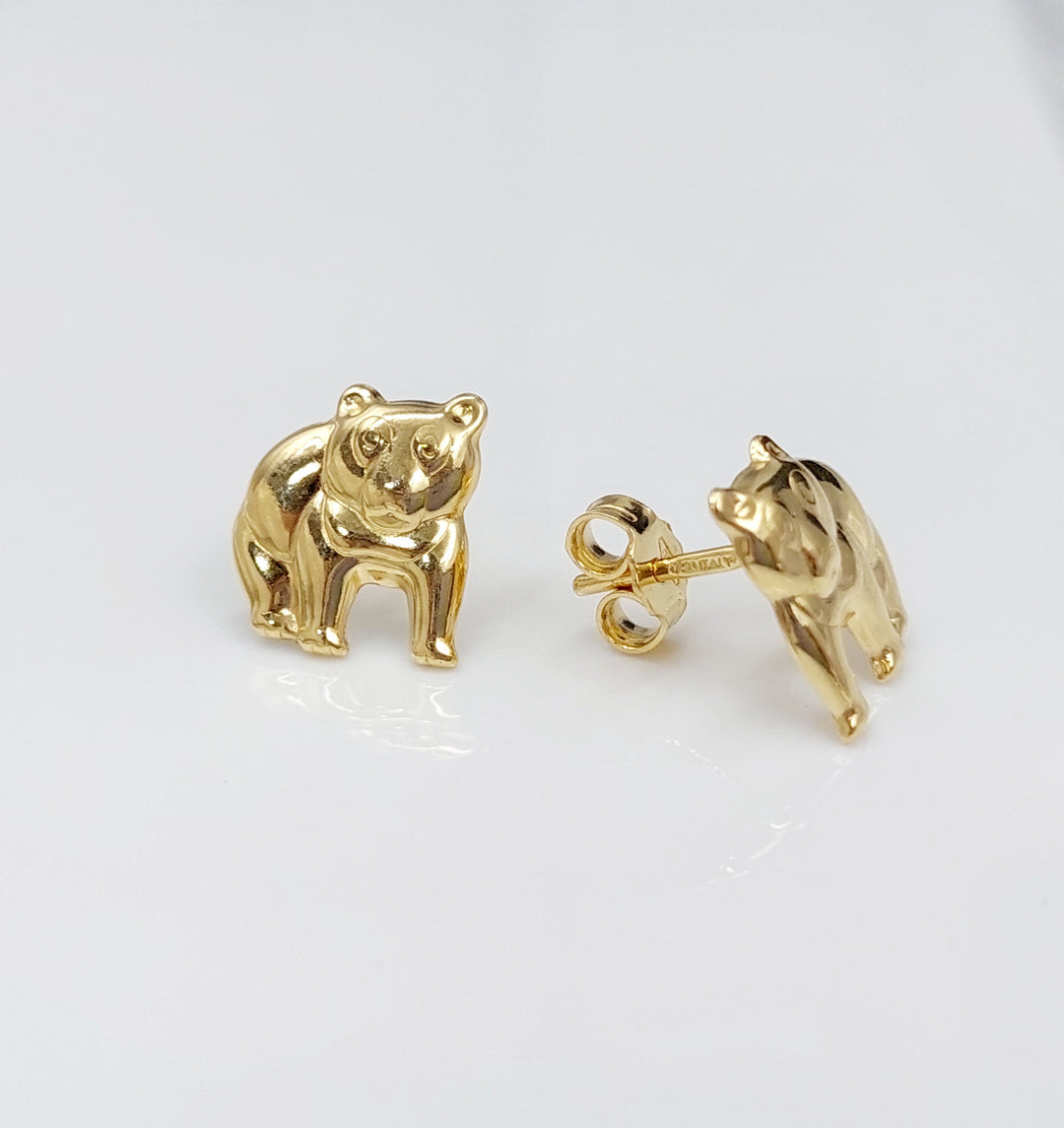 18K Bear Earrings Made of 18K Yellow Gold by Saeed Jewelry-27288