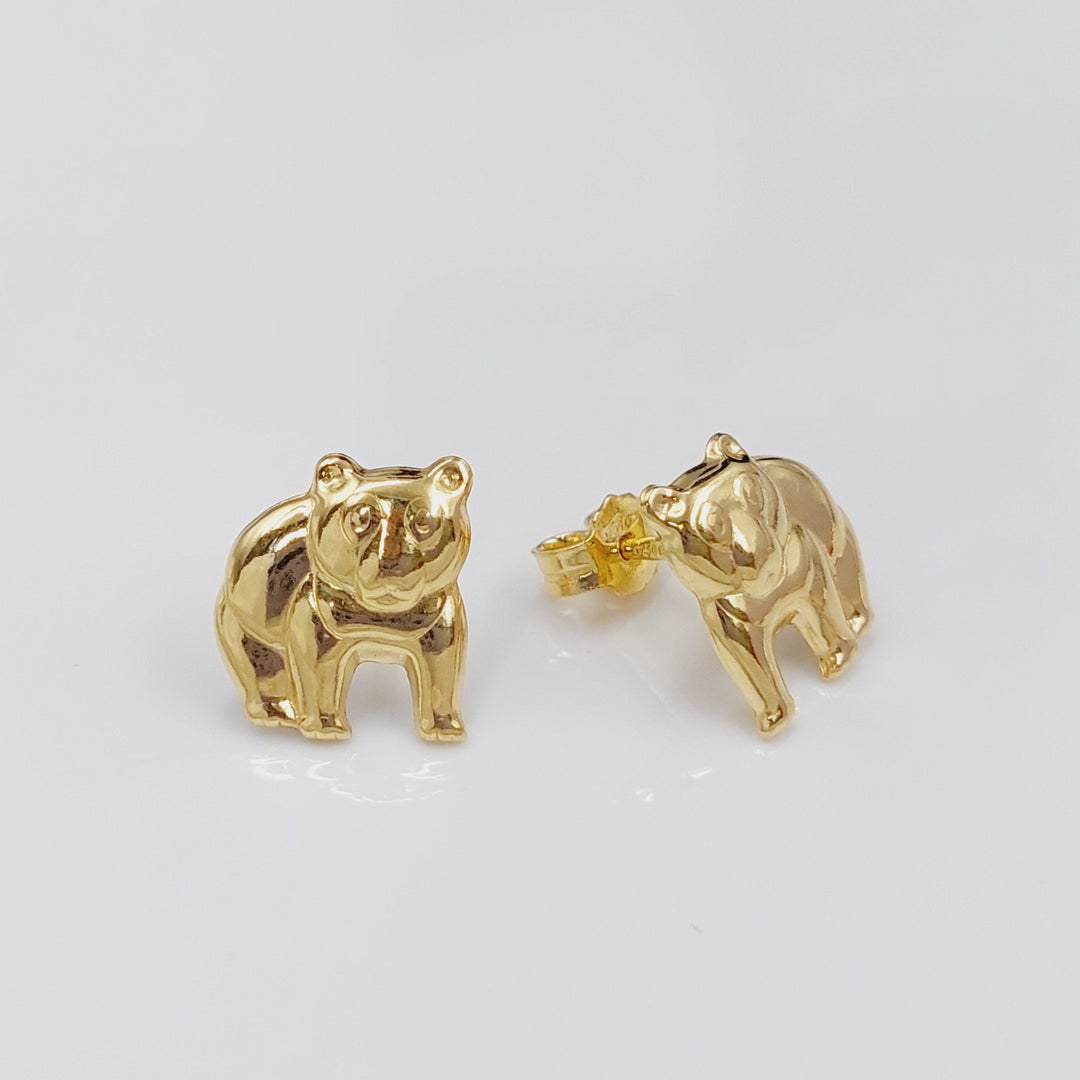 18K Bear Earrings Made of 18K Yellow Gold by Saeed Jewelry-27288