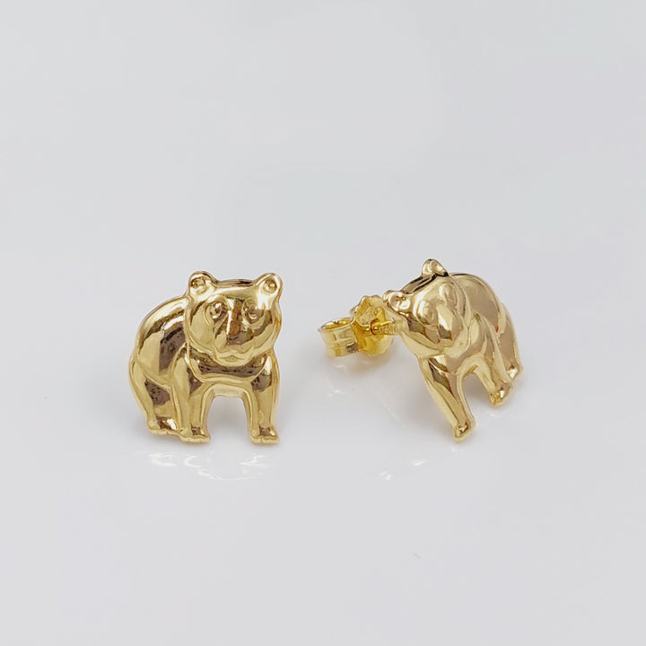 18K Bear Earrings Made of 18K Yellow Gold by Saeed Jewelry-27288