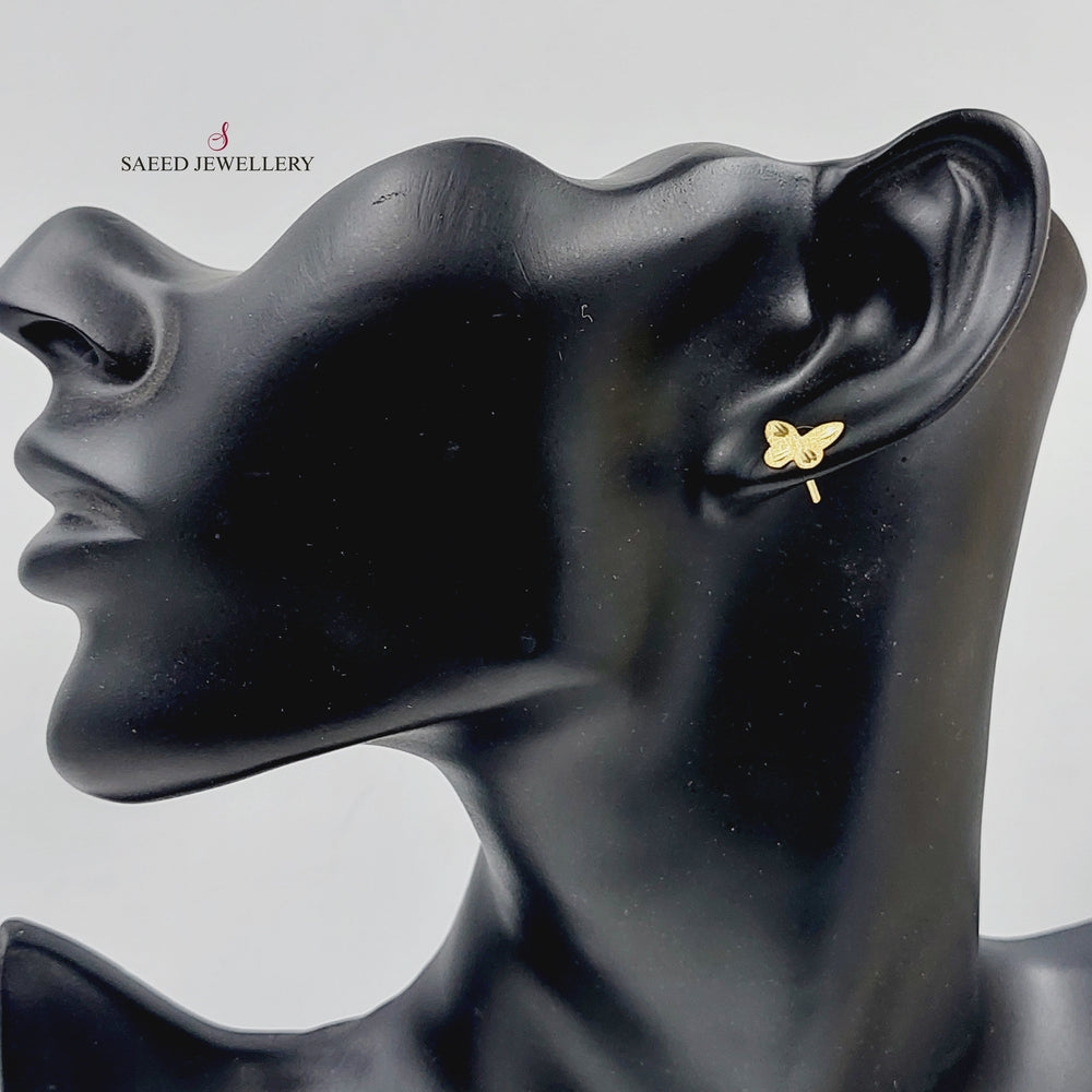 18K Butterfly Earrings Made of 18K Yellow Gold by Saeed Jewelry-25763