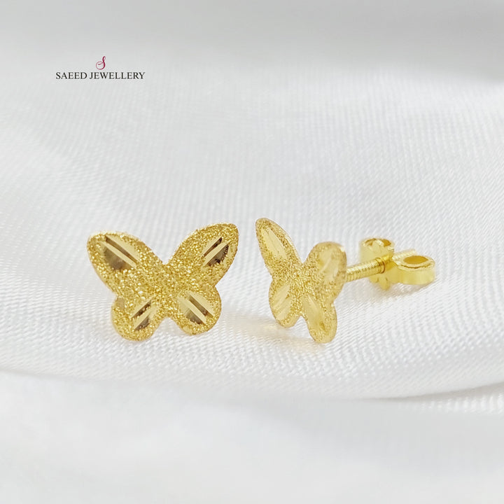 18K Butterfly Earrings Made of 18K Yellow Gold by Saeed Jewelry-25763