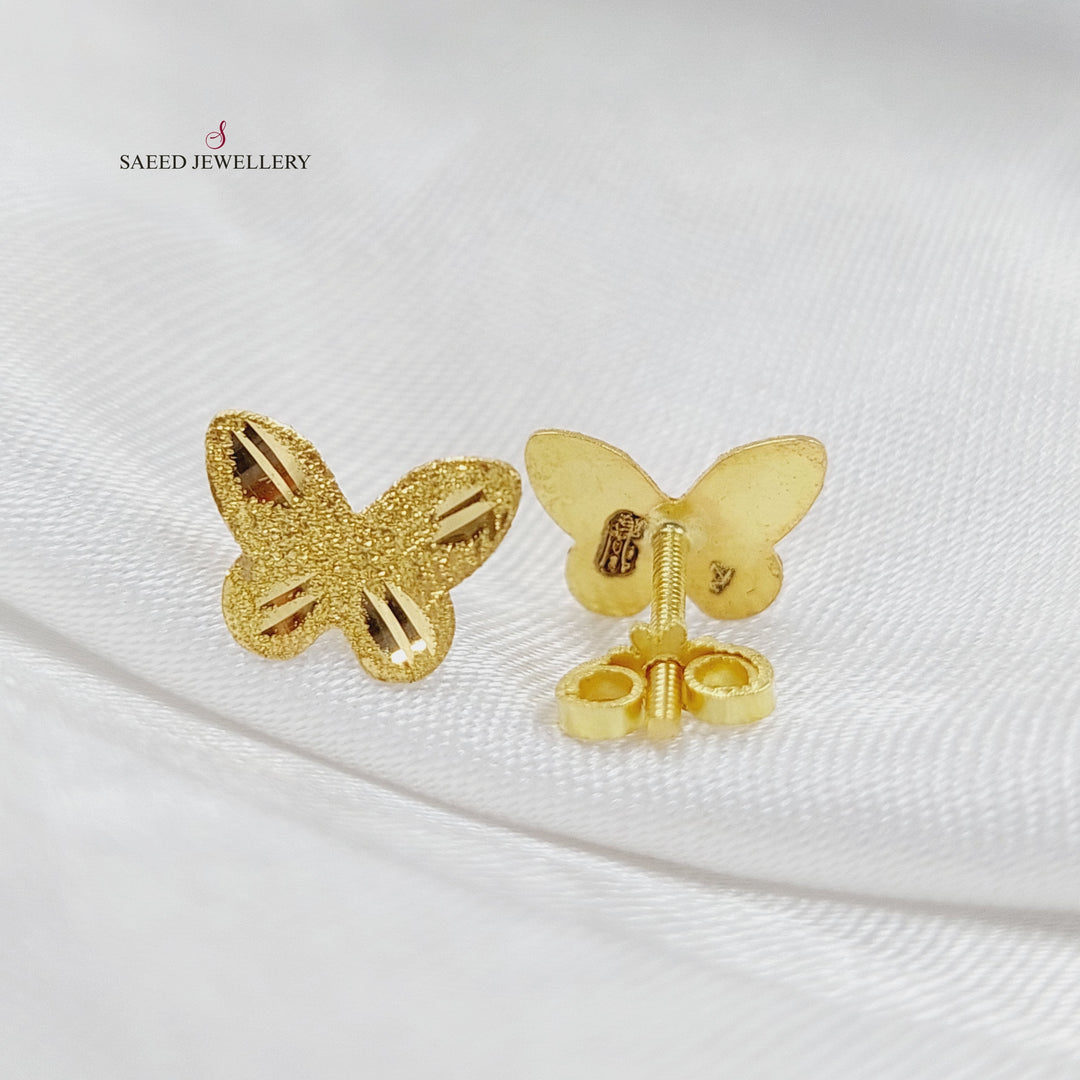 18K Butterfly Earrings Made of 18K Yellow Gold by Saeed Jewelry-25763