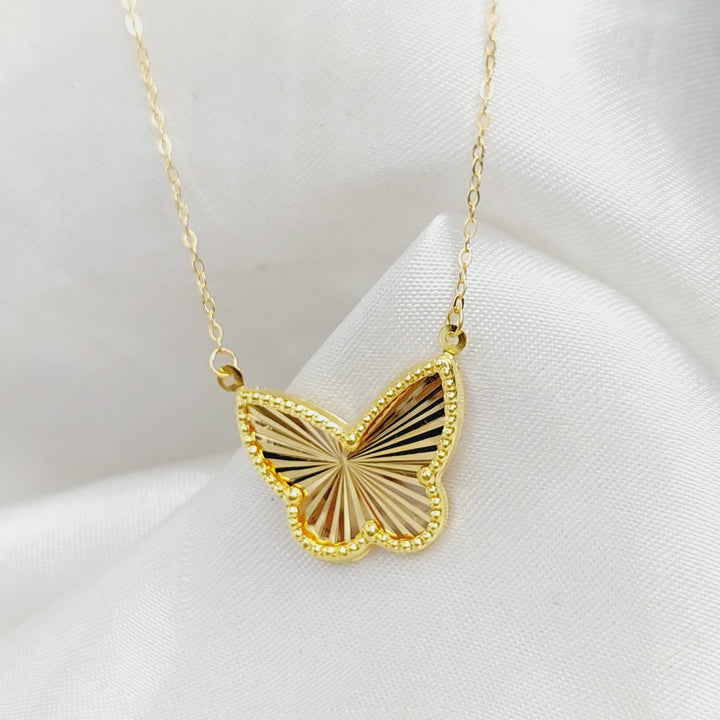 18K Butterfly Necklace Made of 18K Yellow Gold by Saeed Jewelry-25408