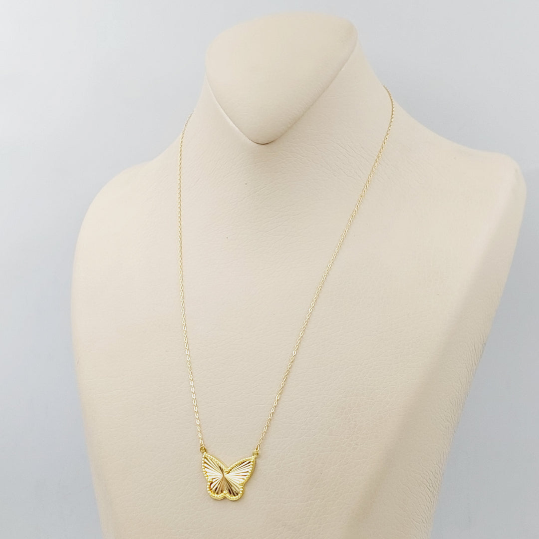 18K Butterfly Necklace Made of 18K Yellow Gold by Saeed Jewelry-25408