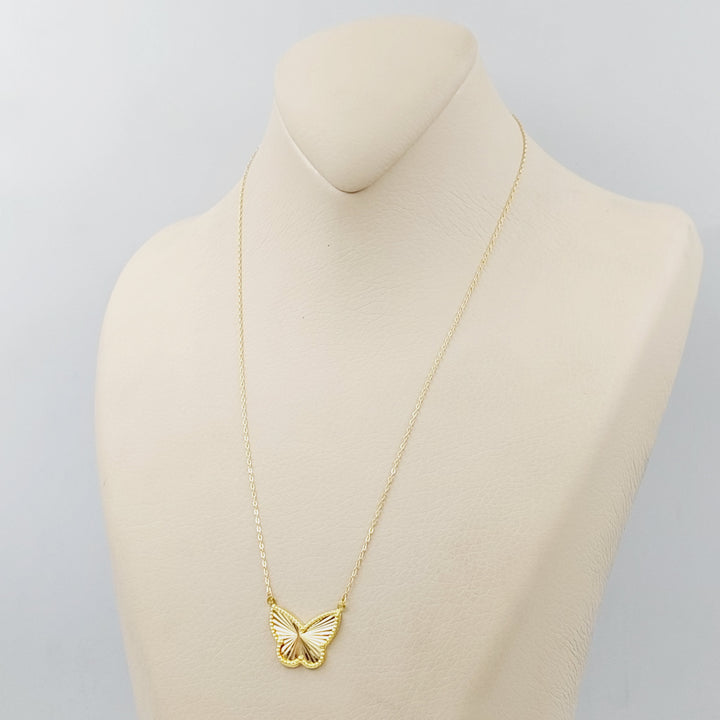 18K Butterfly Necklace Made of 18K Yellow Gold by Saeed Jewelry-25408