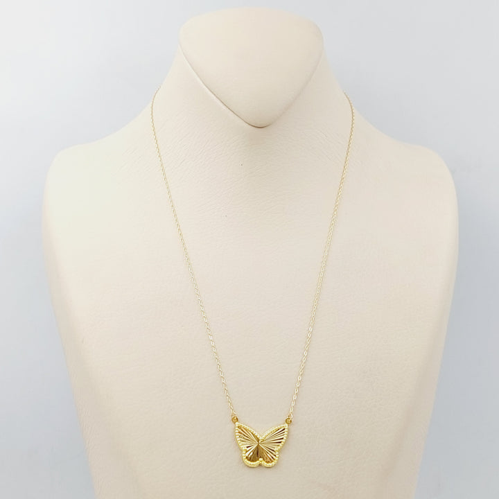 18K Butterfly Necklace Made of 18K Yellow Gold by Saeed Jewelry-25408