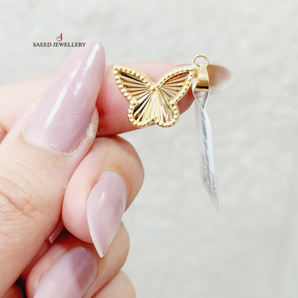 18K Butterfly Pendant Made of 18K Yellow Gold by Saeed Jewelry-24486
