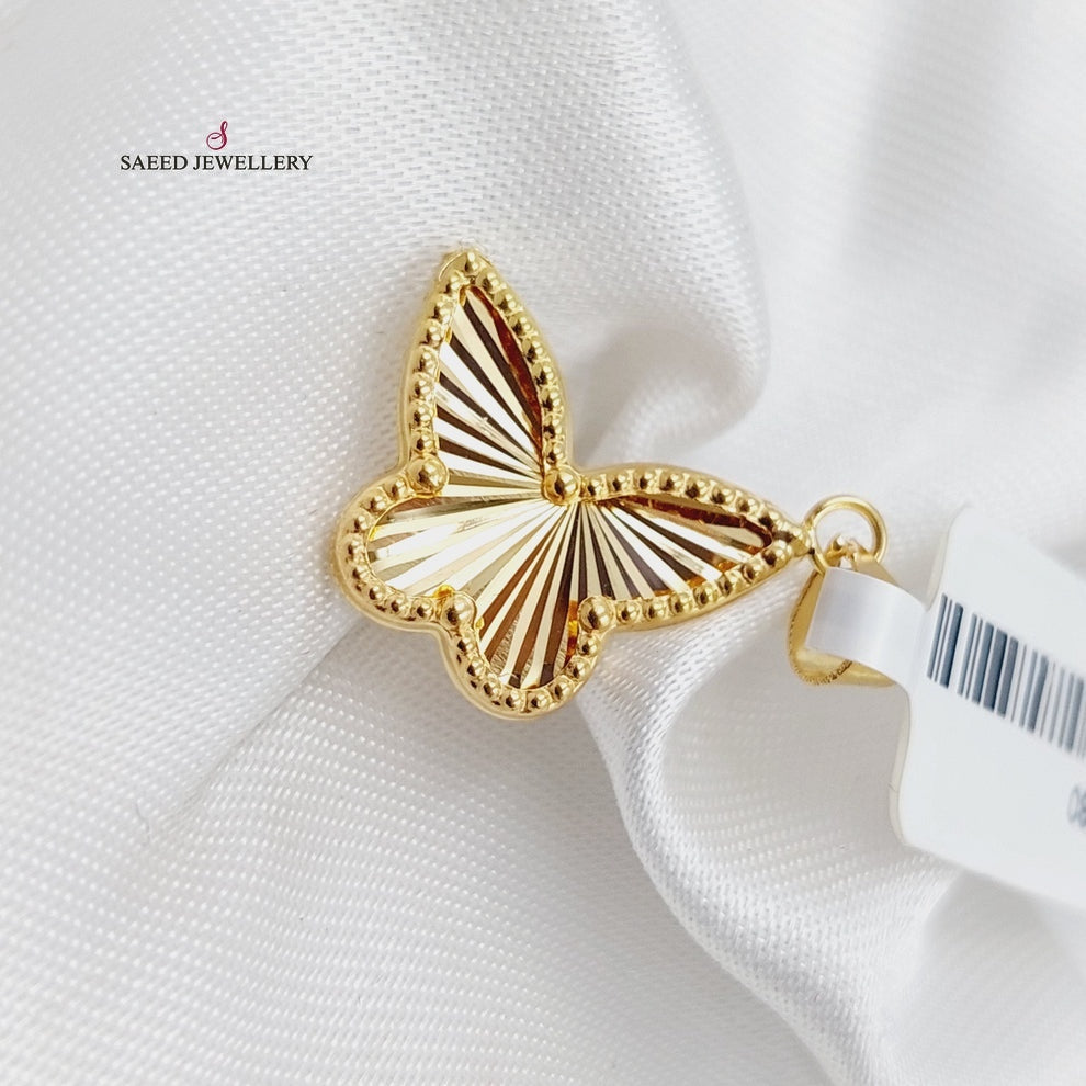 18K Butterfly Pendant Made of 18K Yellow Gold by Saeed Jewelry-24486