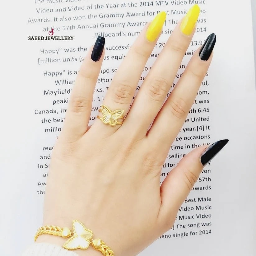 18K Butterfly Ring Made of 18K Yellow Gold by Saeed Jewelry-26068