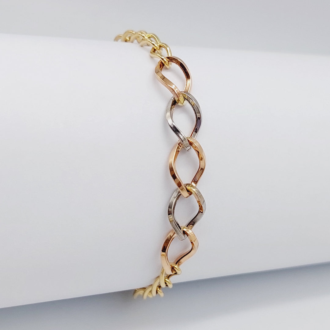 18K Colorful Chain Bracelet Made of 18K Yellow Gold by Saeed Jewelry-26913