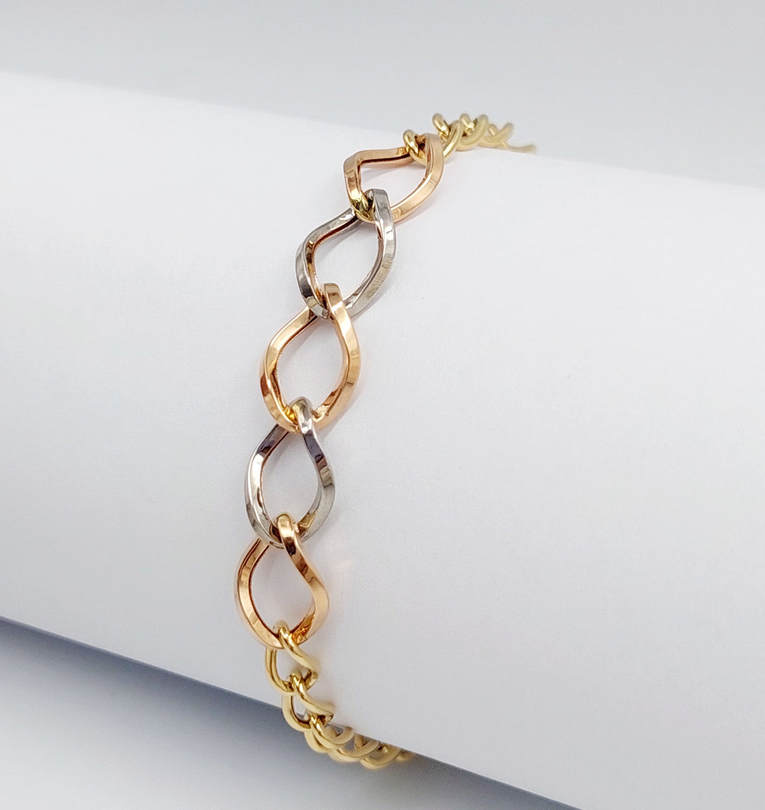 18K Colorful Chain Bracelet Made of 18K Yellow Gold by Saeed Jewelry-26913