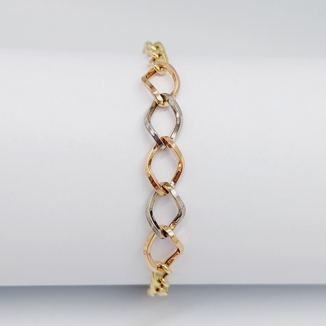 18K Colorful Chain Bracelet Made of 18K Yellow Gold by Saeed Jewelry-26913