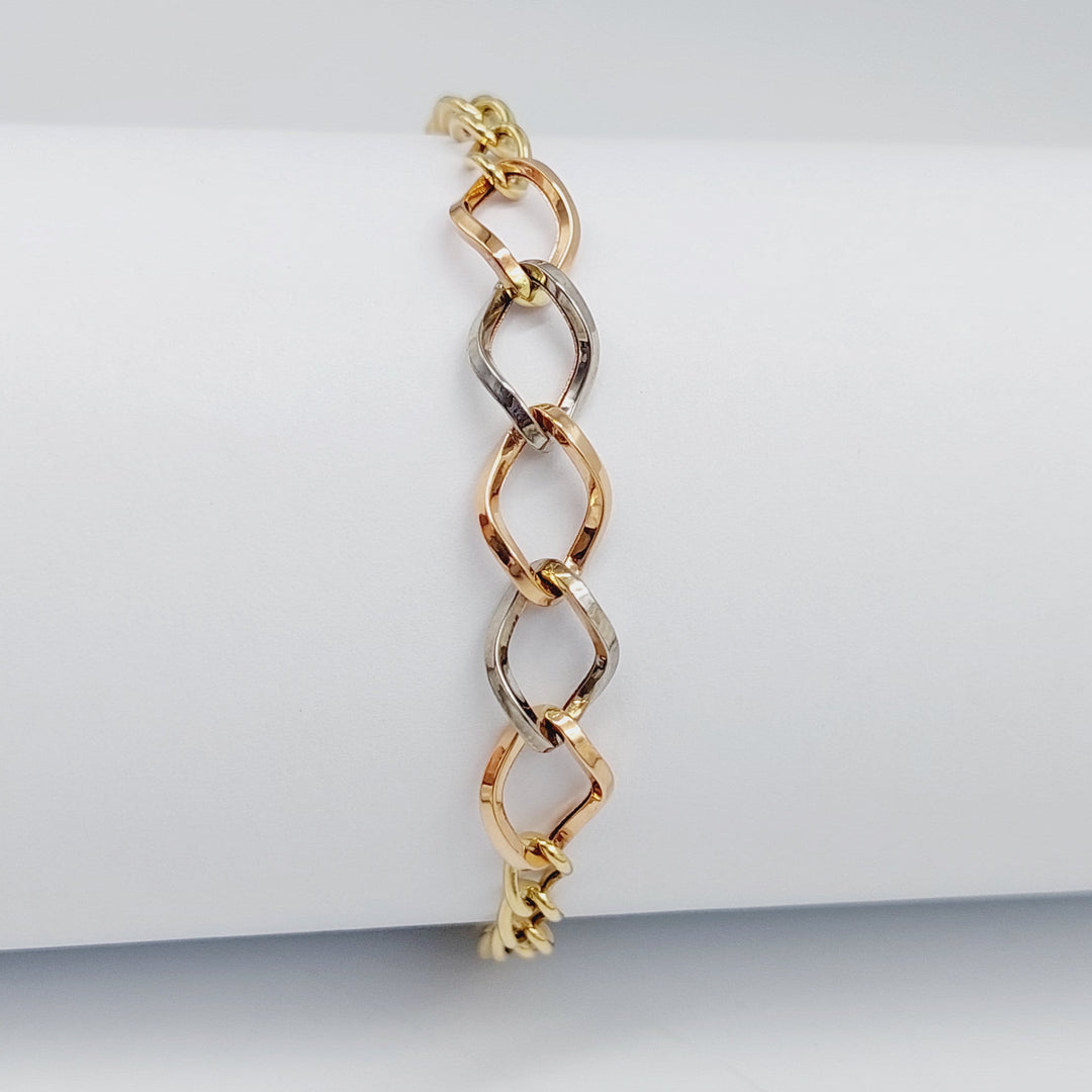 18K Colorful Chain Bracelet Made of 18K Yellow Gold by Saeed Jewelry-26913