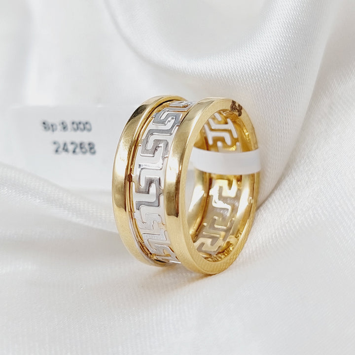 18K Gold Engraved Wedding Ring by Saeed Jewelry - Image 3