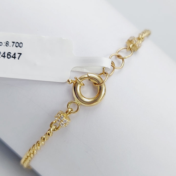 18K Fancy Heart Bracelet Made of 18K Yellow Gold by Saeed Jewelry-24647