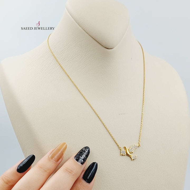 18K Fancy Necklace Made of 18K Yellow Gold by Saeed Jewelry-عقد-اكسترا-1
