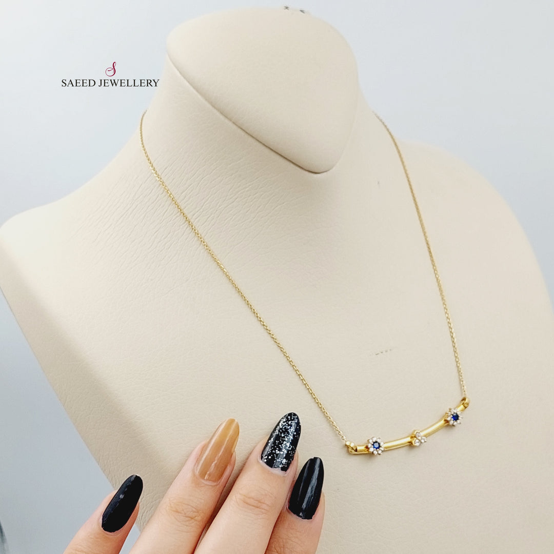 18K Gold Fancy Zirconia Necklace by Saeed Jewelry - Image 7