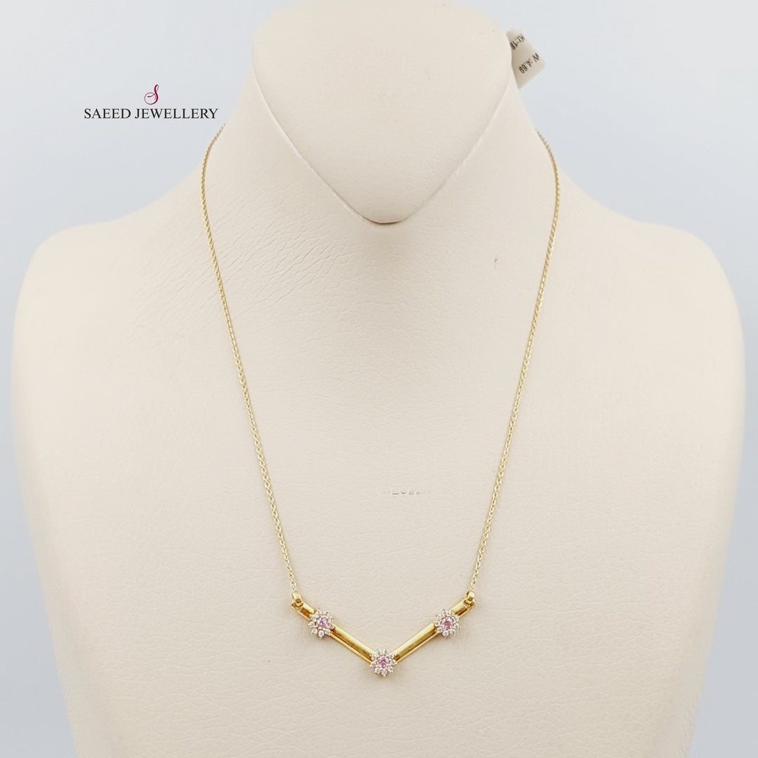 18K Gold Fancy Zirconia Necklace by Saeed Jewelry - Image 1