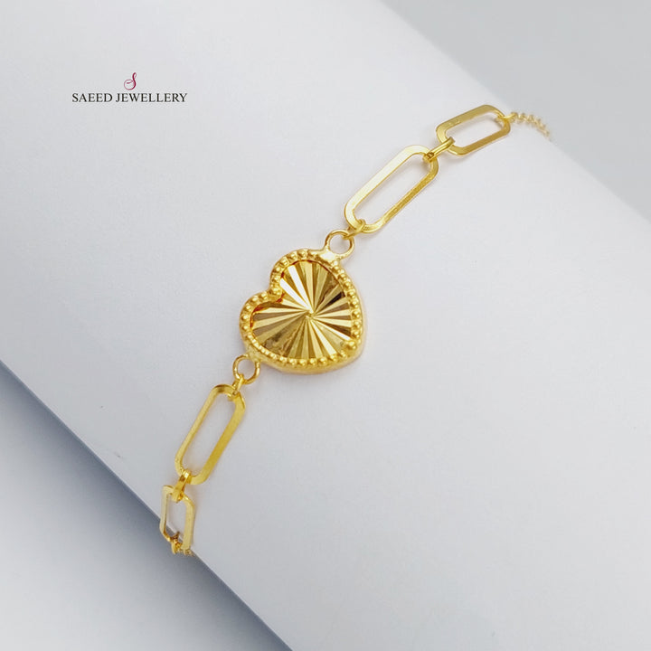 18K Heart Bracelet Made of 18K Yellow Gold by Saeed Jewelry-25813
