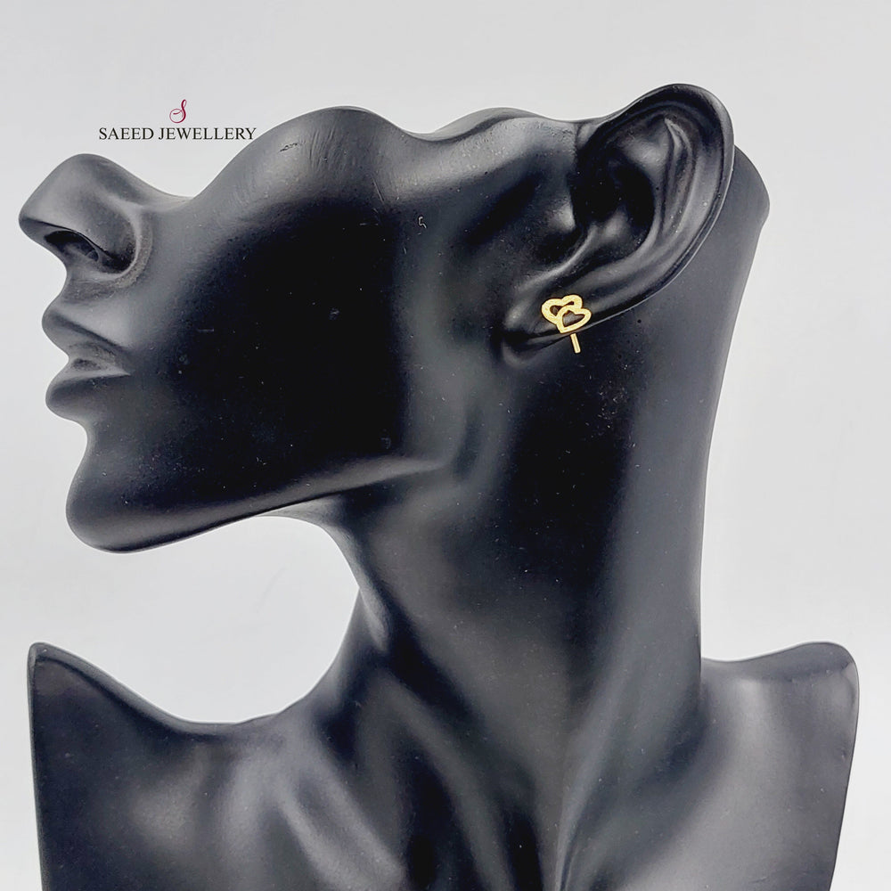 18K Heart Earrings Made of 18K Yellow Gold by Saeed Jewelry-25762