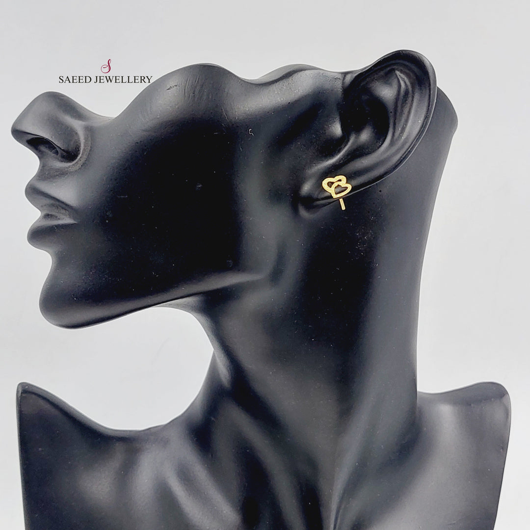 18K Heart Earrings Made of 18K Yellow Gold by Saeed Jewelry-25762