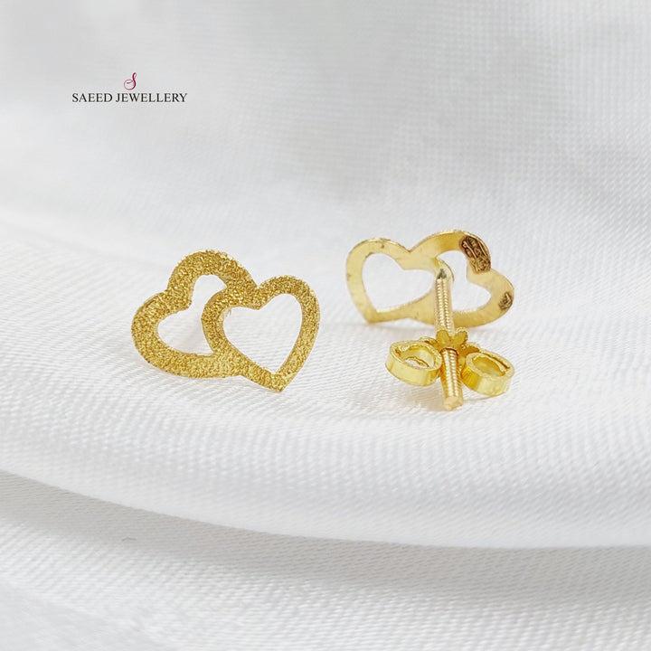 18K Heart Earrings Made of 18K Yellow Gold by Saeed Jewelry-25762