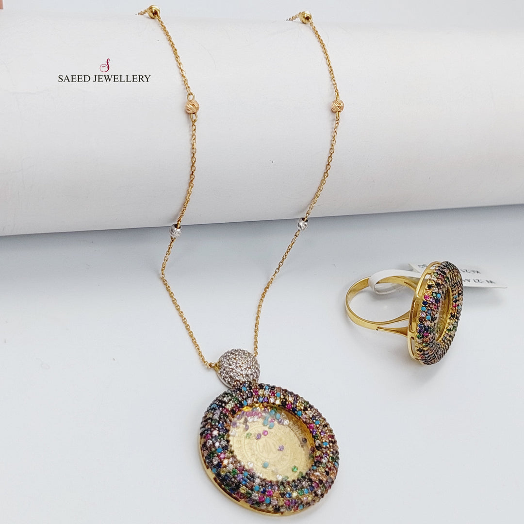 18K Islamic Halfset Made of 18K Yellow Gold by Saeed Jewelry-عقد-هافست