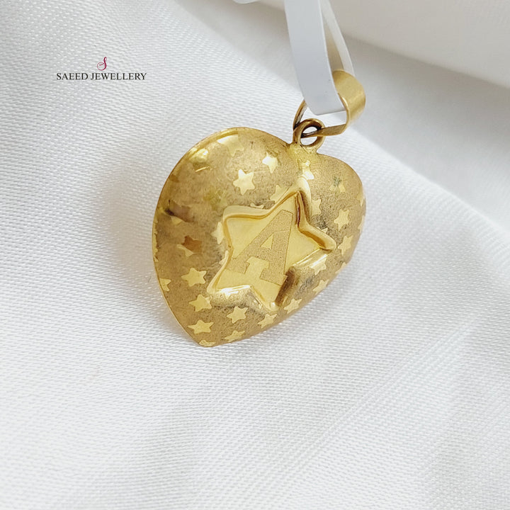 18K Letter A Pendant Made of 18K Yellow Gold by Saeed Jewelry-23320