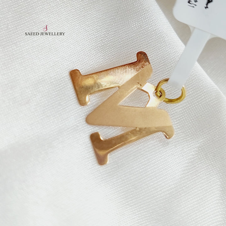 18K Gold Letter M Pendant by Saeed Jewelry - Image 3