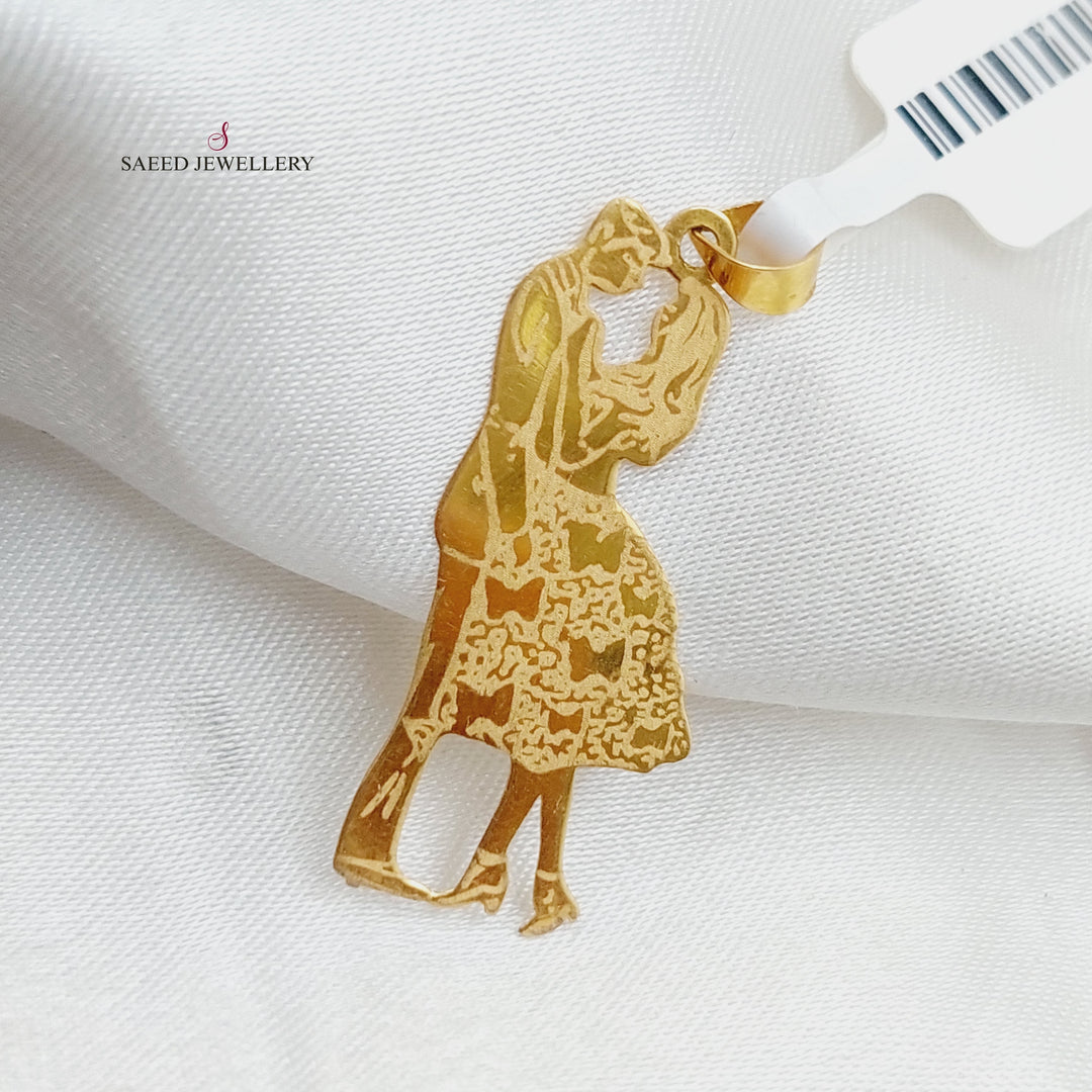 18K Love Pendant Made of 18K Yellow Gold by Saeed Jewelry-23334