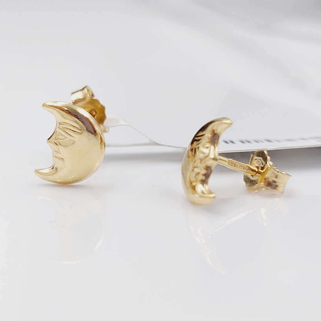 18K Moon Earrings Made of 18K Yellow Gold by Saeed Jewelry-27289