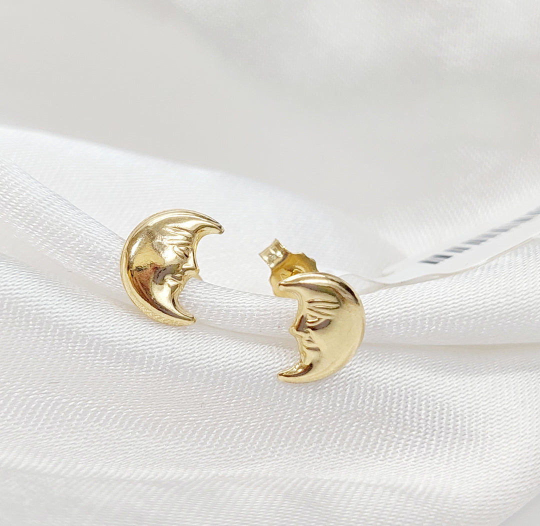 18K Moon Earrings Made of 18K Yellow Gold by Saeed Jewelry-27289