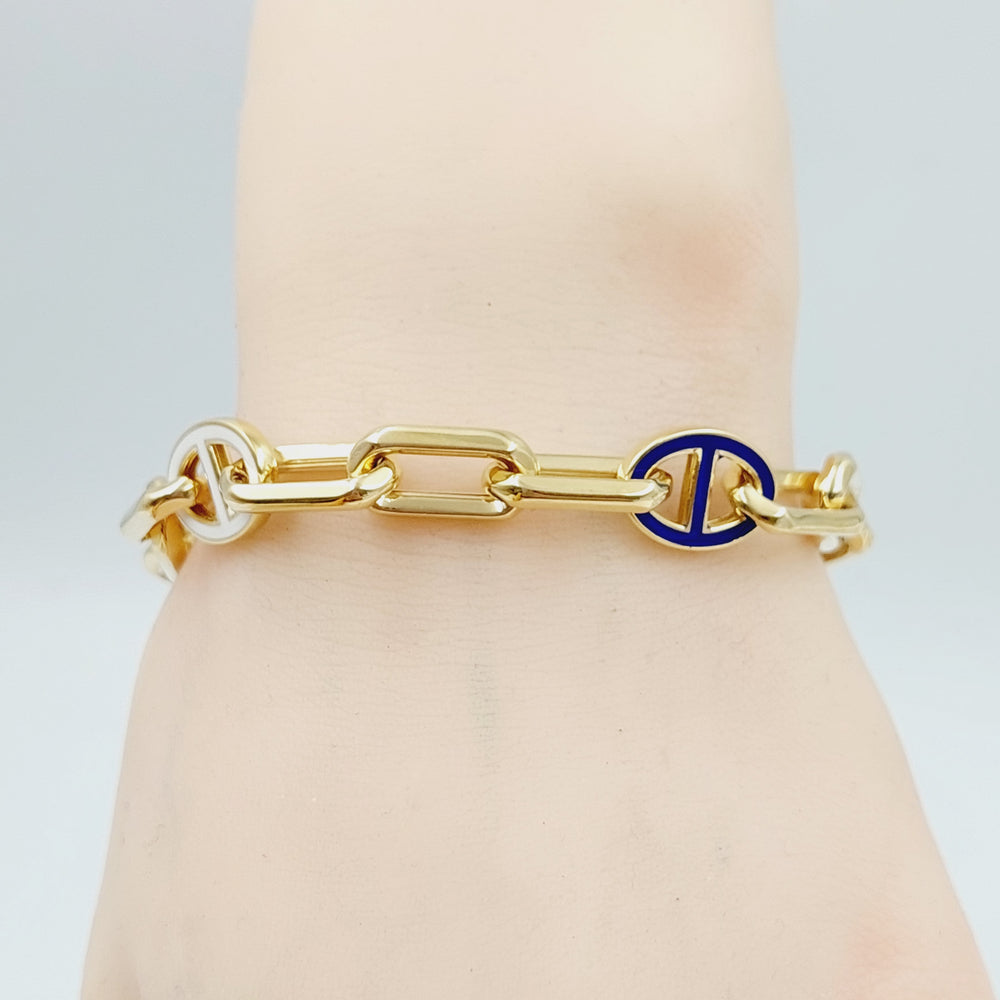 18K Paperclip Bracelet Made of 18K Yellow Gold by Saeed Jewelry-27298