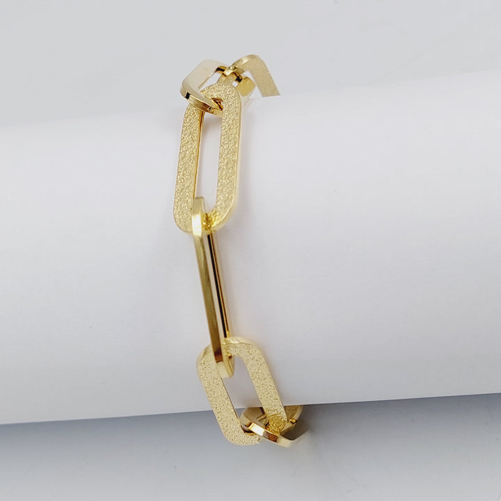 18K Paperclip Bracelet Made of 18K Yellow Gold by Saeed Jewelry-27299