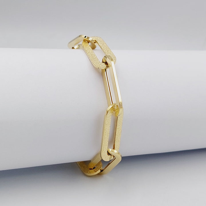 18K Paperclip Bracelet Made of 18K Yellow Gold by Saeed Jewelry-27299