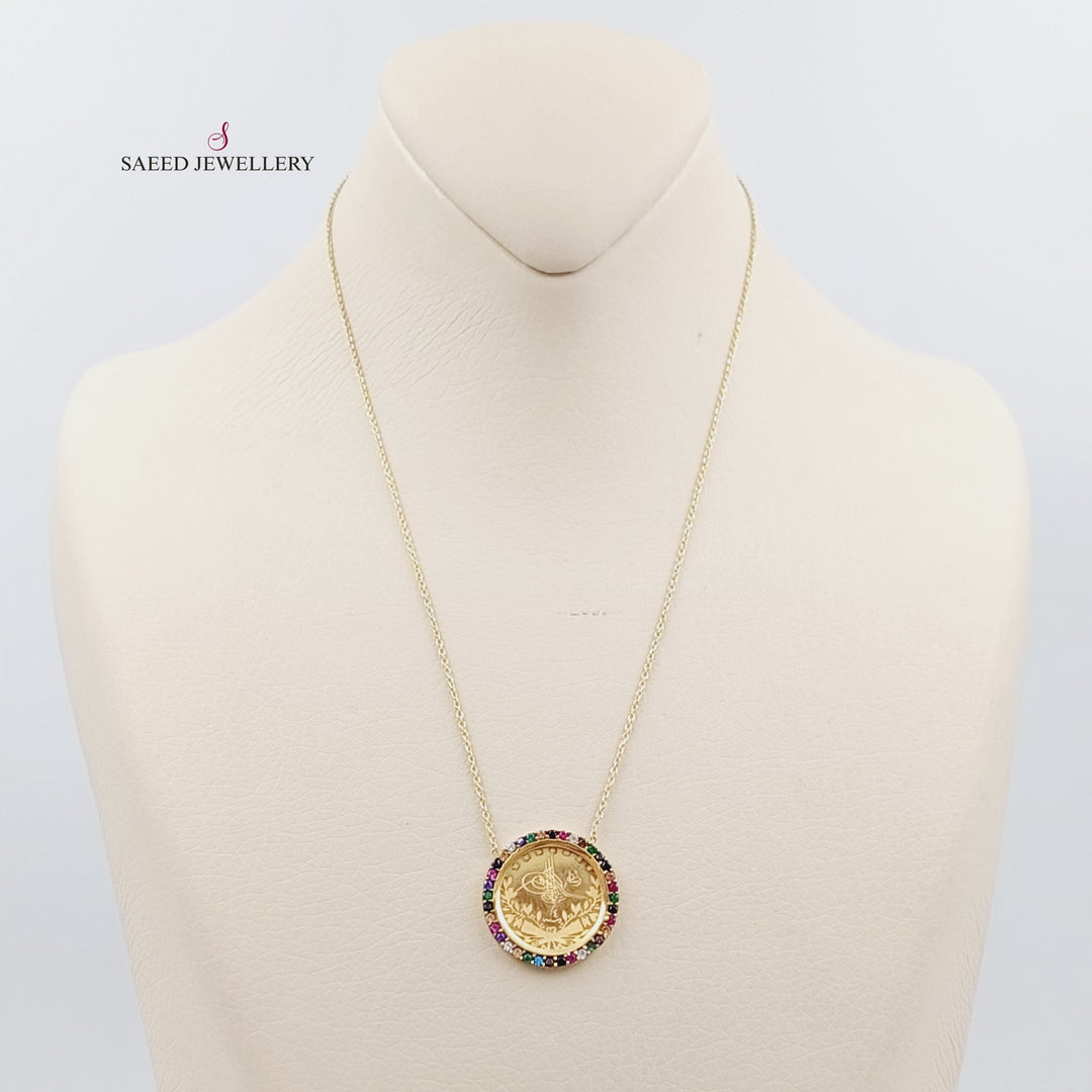 18K Rashadi Necklace Made of 18K Yellow Gold by Saeed Jewelry-عقد-رشادي-محجر