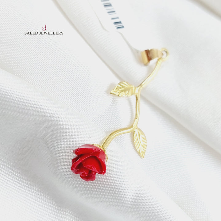 18K Gold Rose Pendant by Saeed Jewelry - Image 10