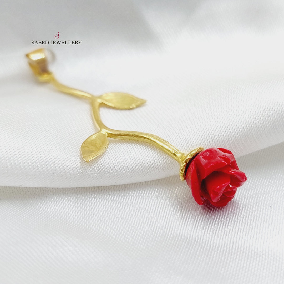 18K Gold Rose Pendant by Saeed Jewelry - Image 10