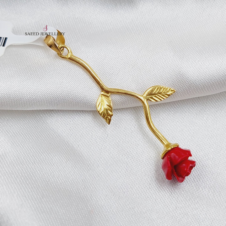 18K Gold Rose Pendant by Saeed Jewelry - Image 10